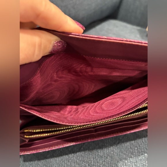 Miu Miu Croc Embossed Leather Long Wallet Purple Italy - Picture 14 of 16